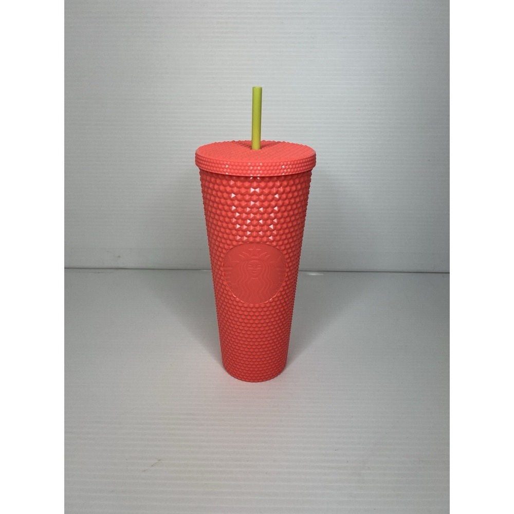 Starbucks Dragonfruit Studded Pink 24oz Tumbler Limited 2022 Cold Cup Straw